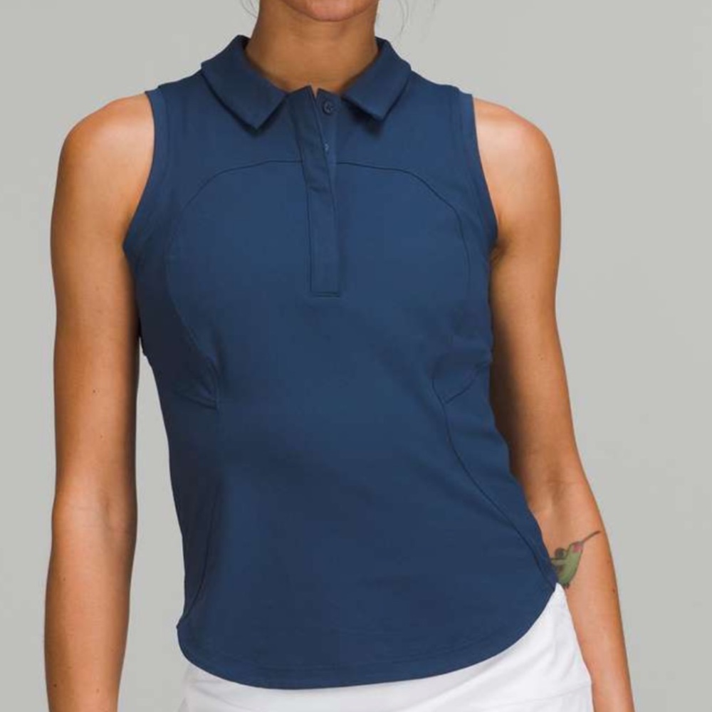 lululemon athletica Navy Sleeveless Polo Top